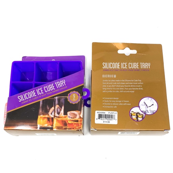 Art & Cool Set Of 2 Silicone Ice Cube Trays - Picture 2 of 4